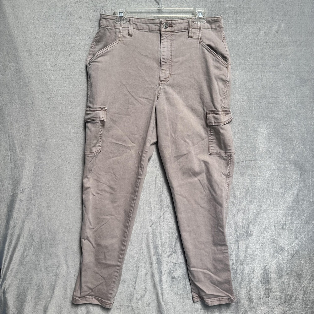 Universal Thread Pants Womens 12/31R Beige Boyfriend Cargo Twill Stretch Utility